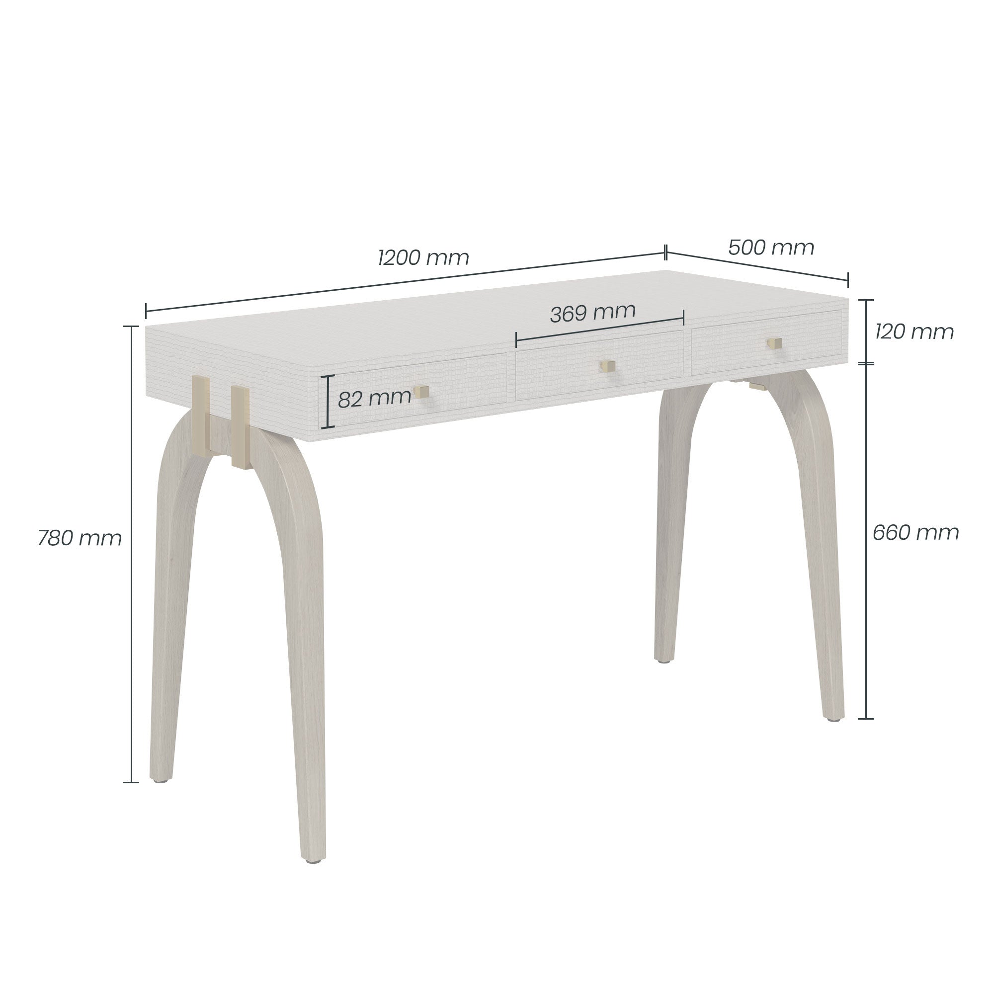 DI Designs Laverstoke Grey Crocodile Style Desk